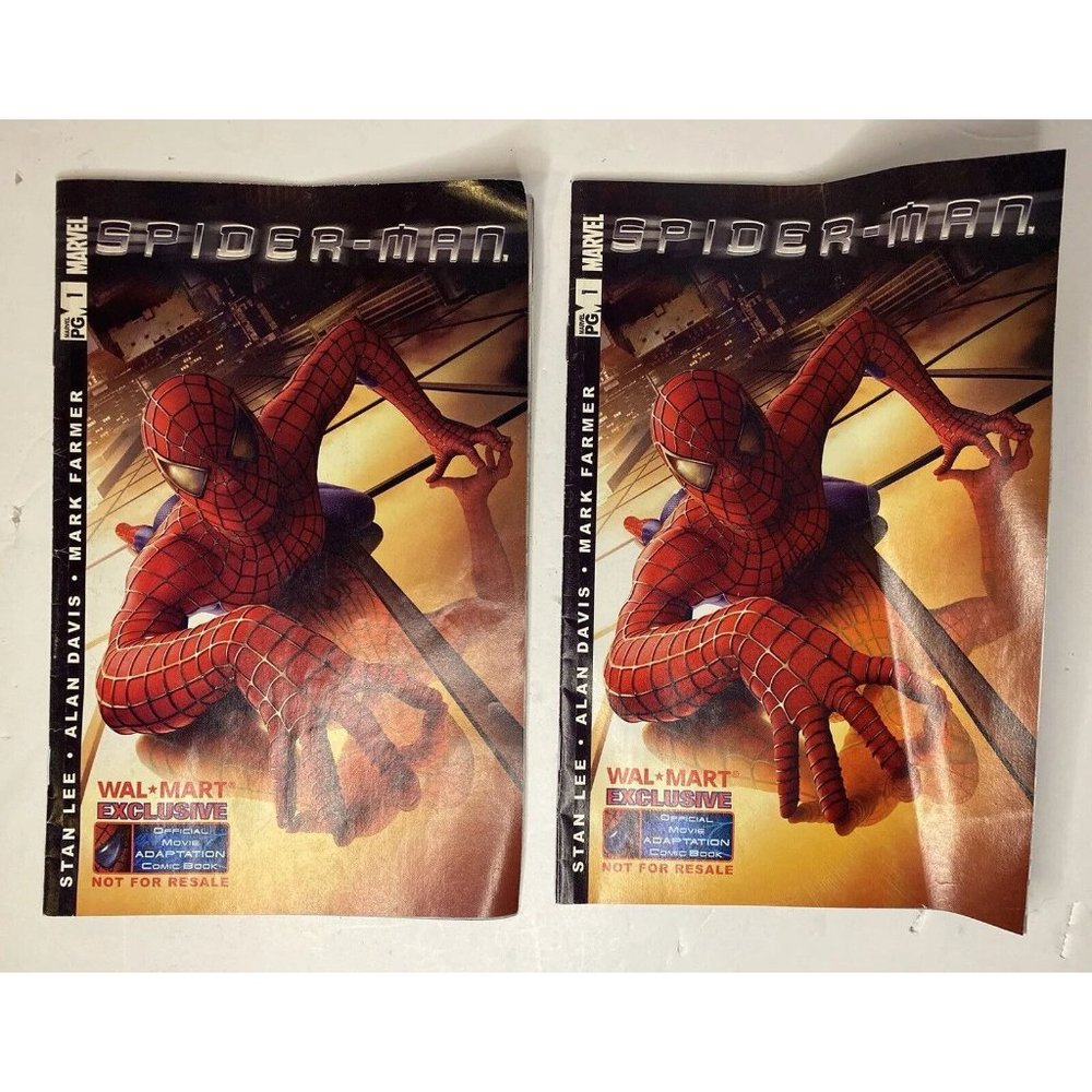 Spider-man #1 Marvel Comic Book Walmart Exclusive Movie Adaptation Lot Of 2 HTF